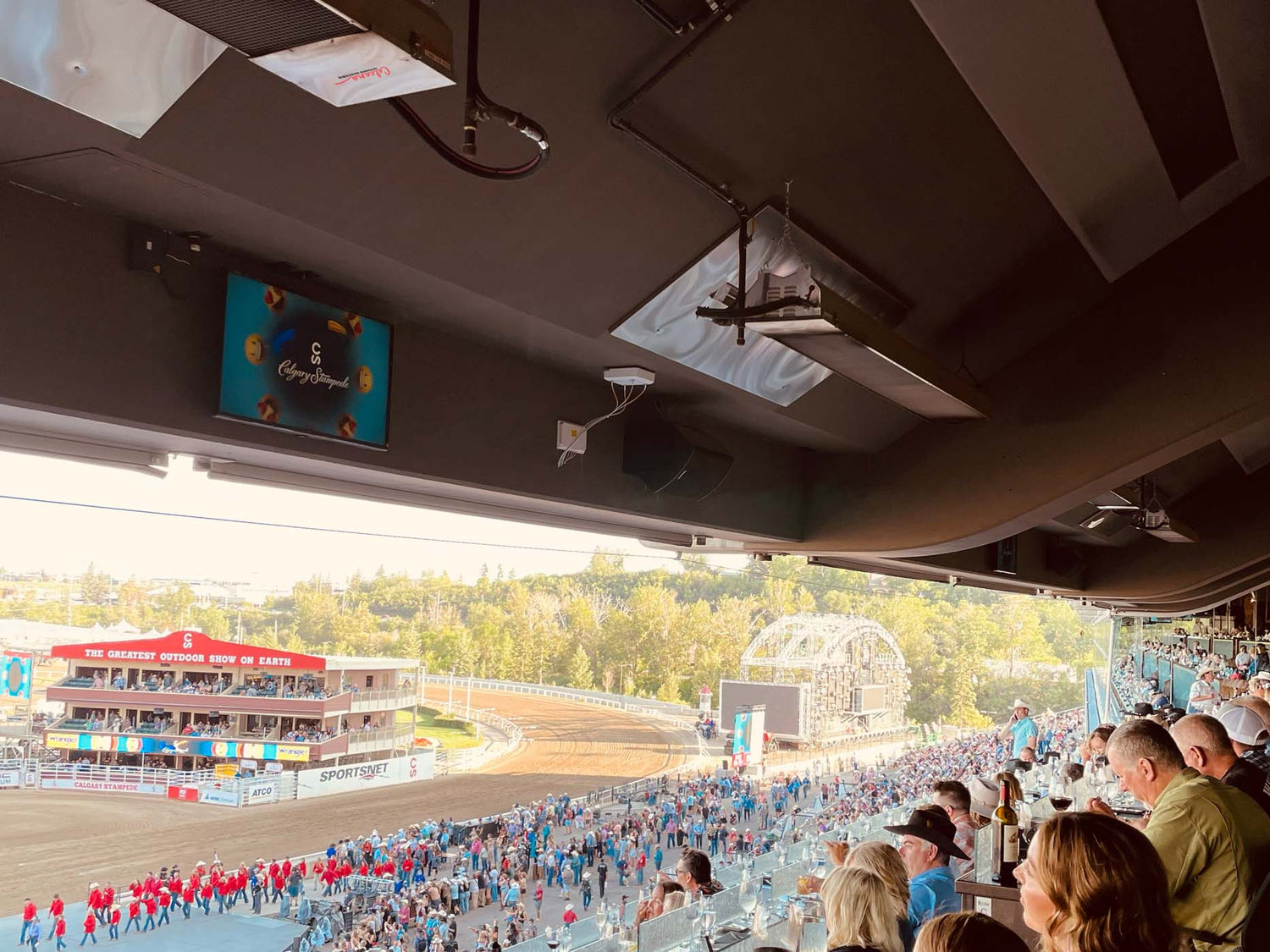 Calcana Infrared Heaters in Lazy S VIP Seating Section for Calgary Stampede Rodeo & Grandstand Show