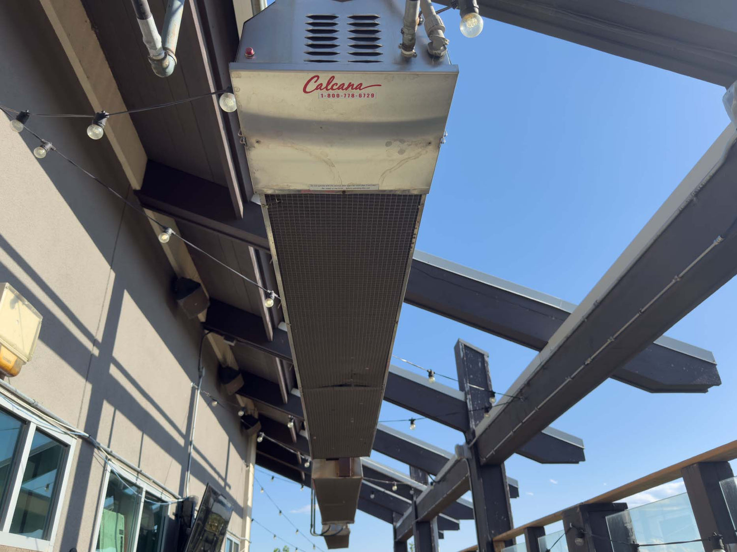 Up Close Shot of a Series of Calcana Heaters in a Line with Precise Mounting