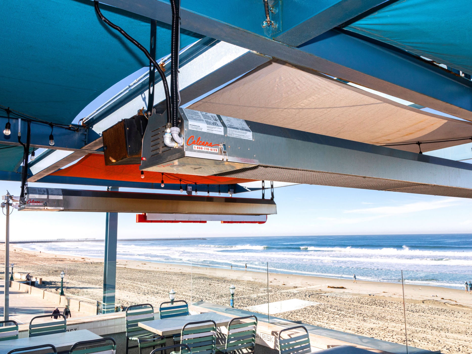 Infrared Patio Heaters with Beach in the Background