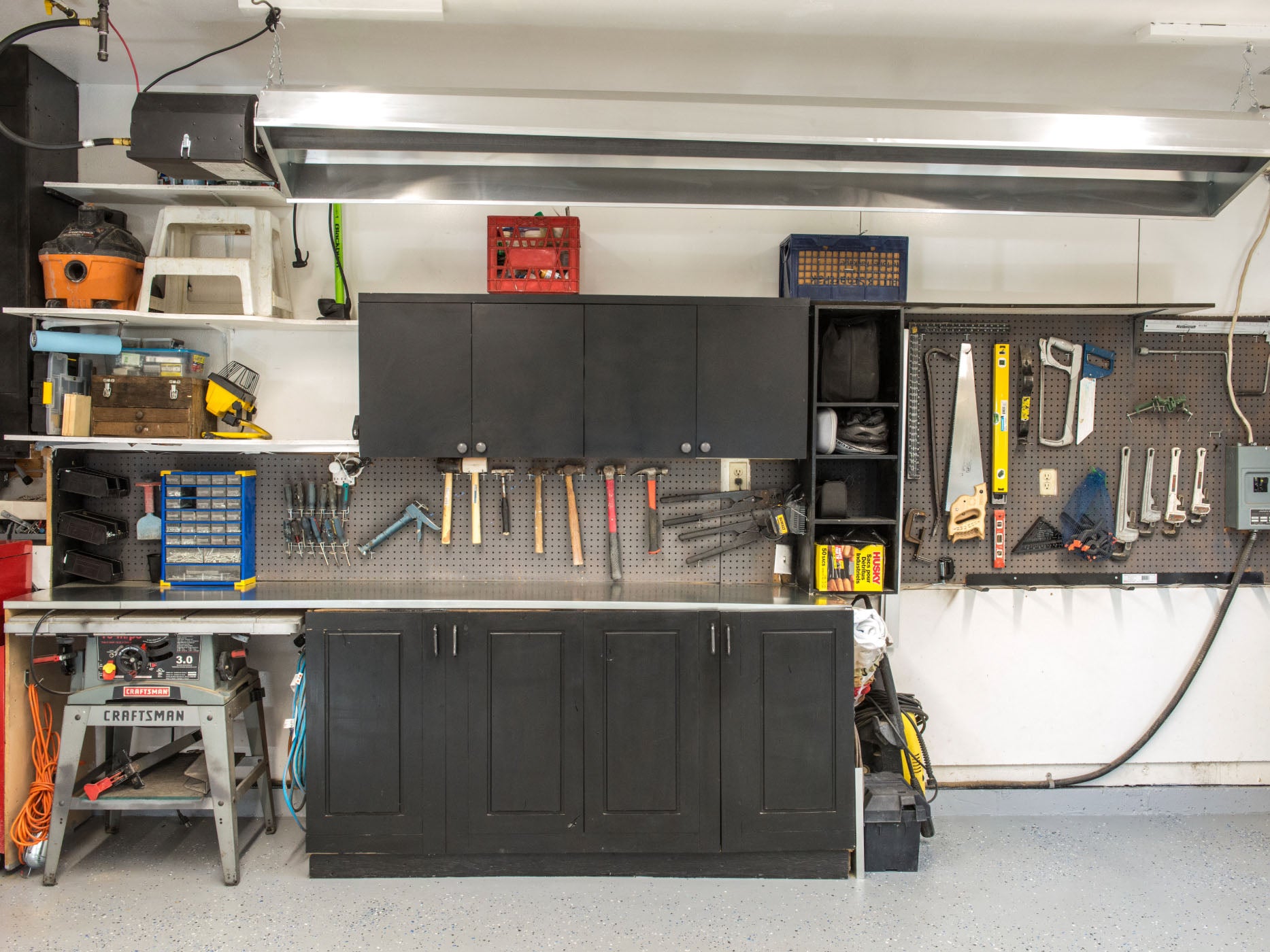 Infrared Garage Heater Keeping Tool Bench Warm