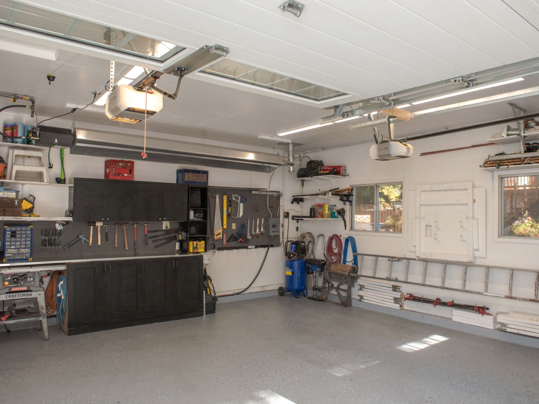 Infrared Garage Heater Keeping Tool Bench Warm