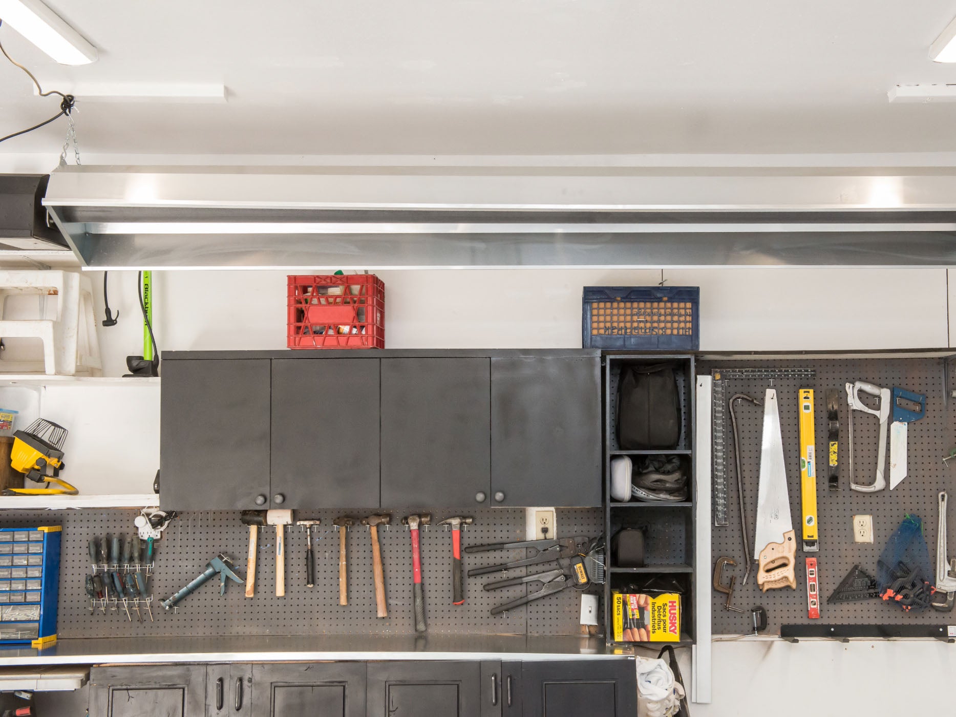 Infrared Garage Heater Keeping Tool Bench Warm