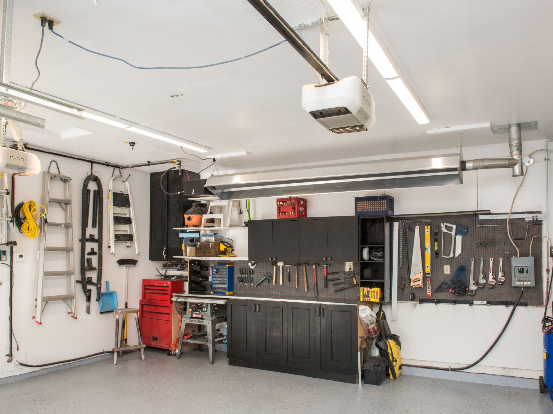 Infrared Garage Heater Keeping Tool Bench Warm