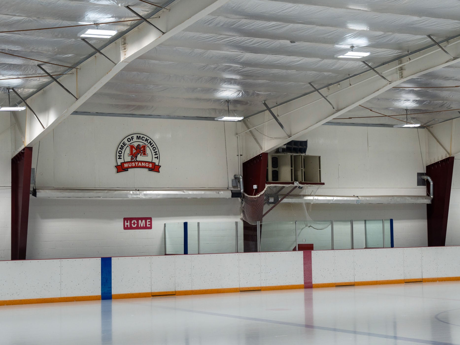 Infrared Industrial Heater in Hockey Arena Above Players Bench
