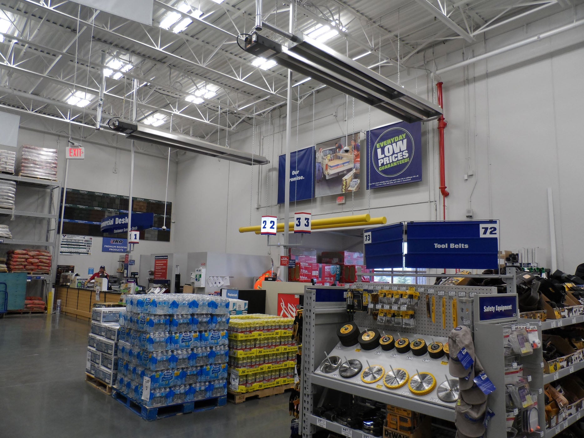Infrared Industrial Heater in a Local Grocery Store Above Check Out Lines