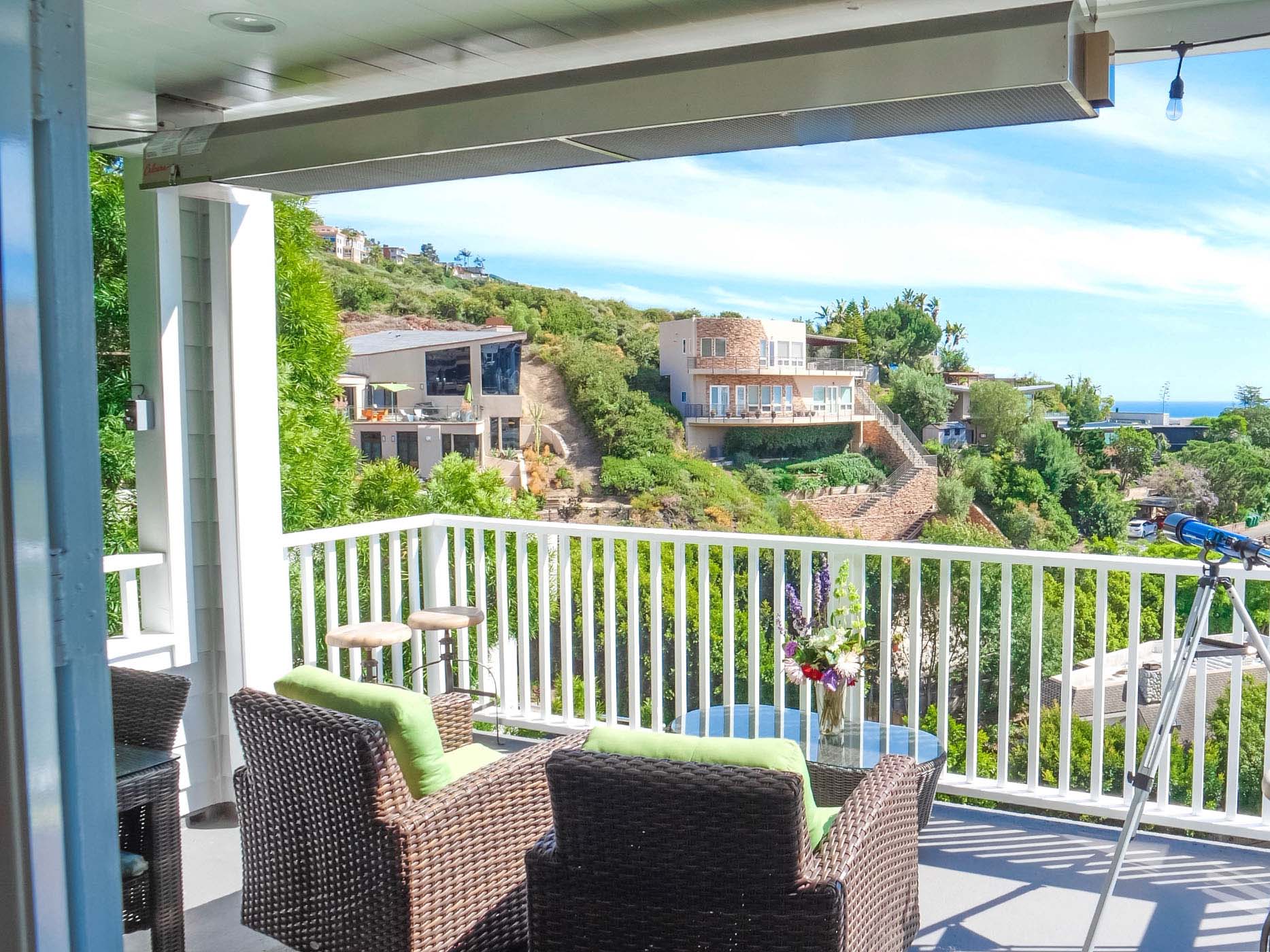 Infrared Patio Heater Above Residential Home Patio in Laguna Beach