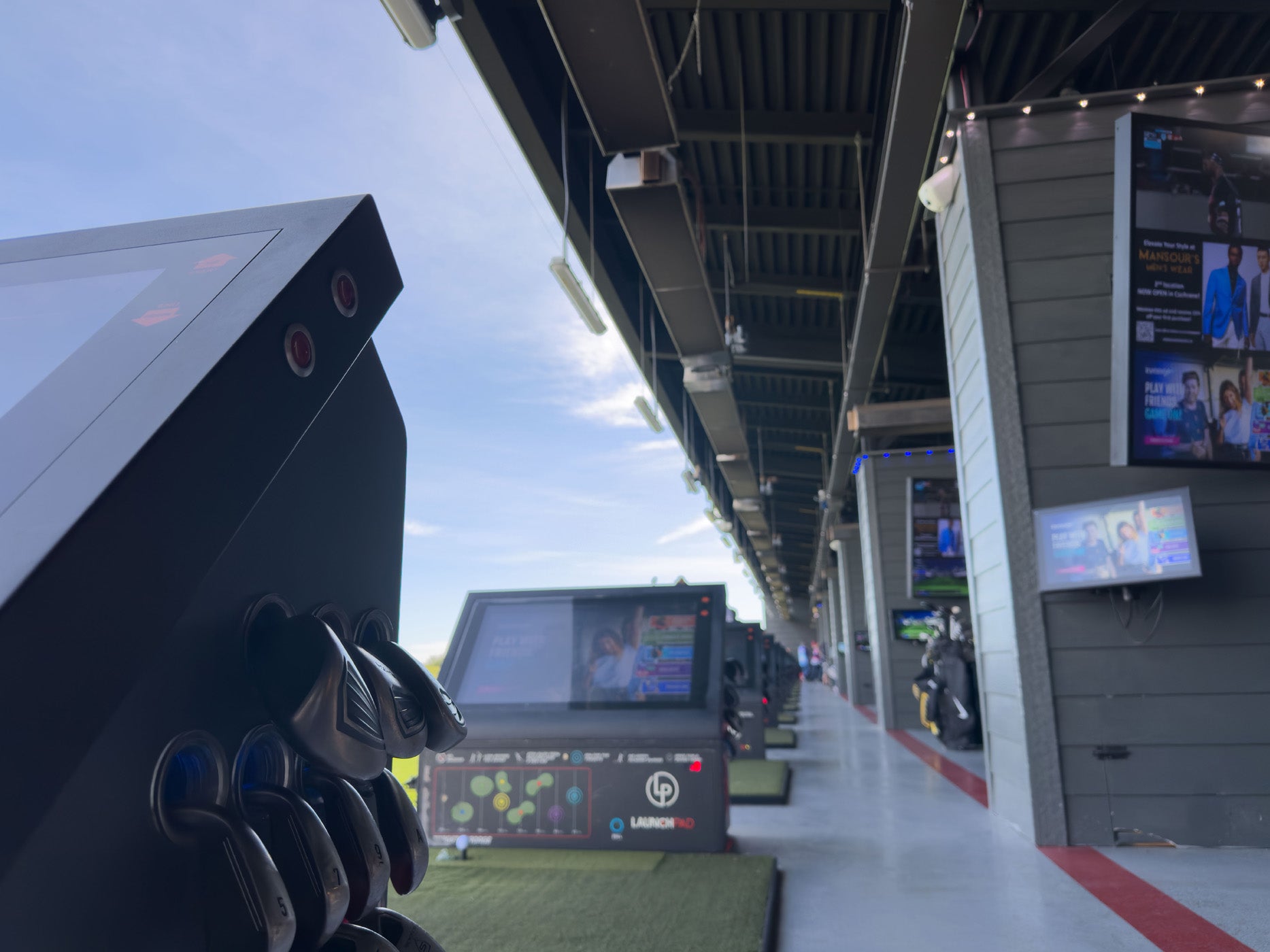 Infrared Patio Heaters Set Over Golf Range at LaunchPad Calgary