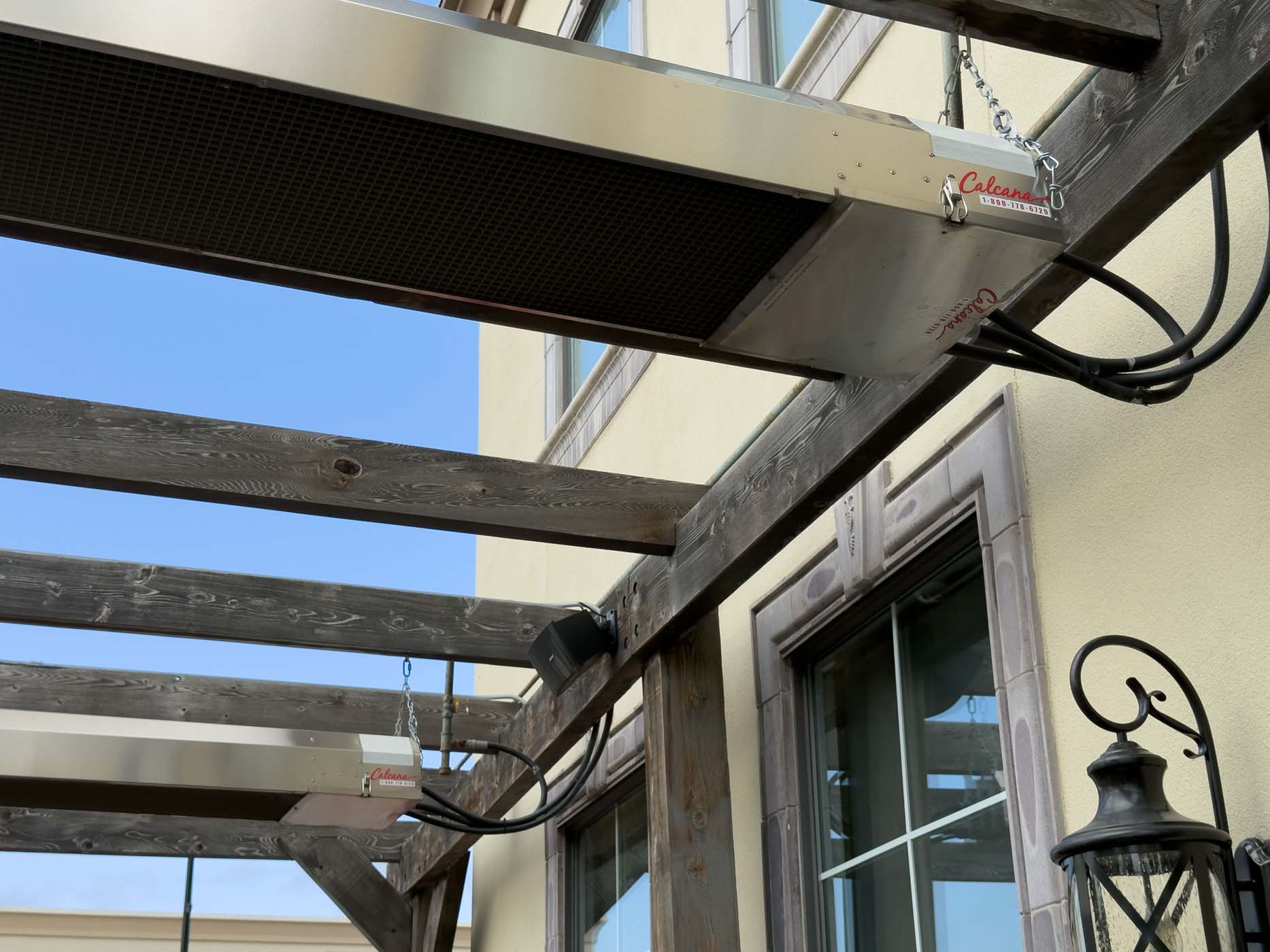 Two Calcana Infrared Heaters Warming a Patio at Kilt & Caber Ale House in Calgary