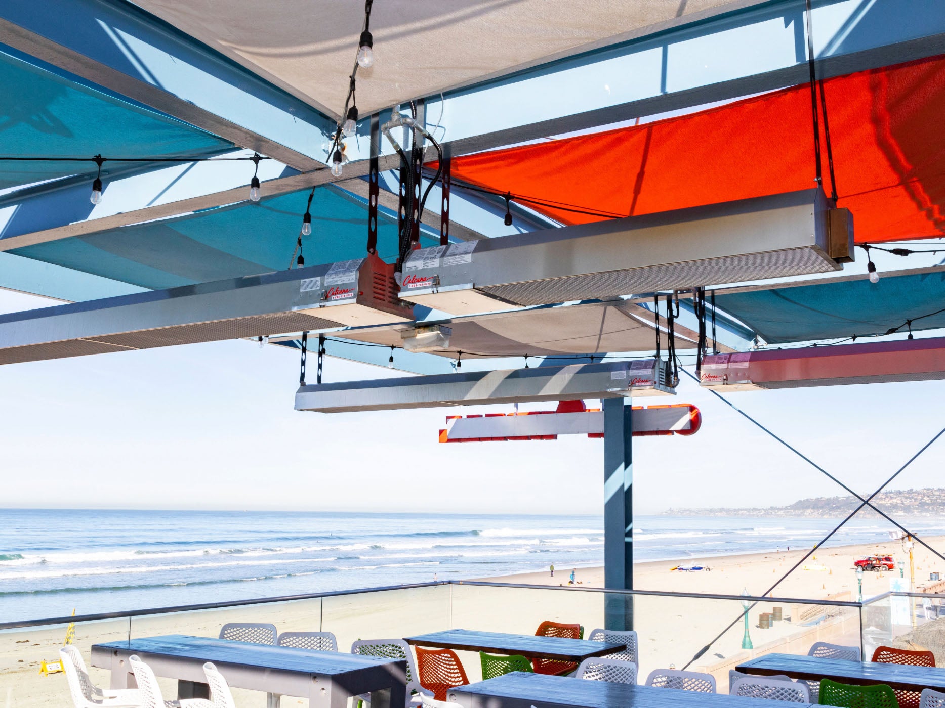 Infrared Patio Heaters with Beach in the Background