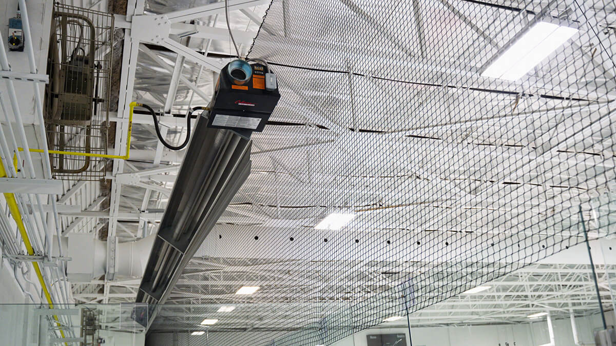 Infrared Industrial Heater in Hockey Arena