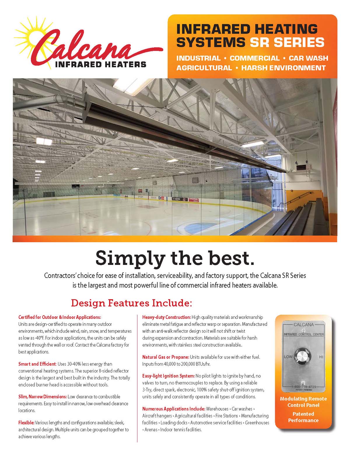 Calcana SR Series Industrial Heater Brochure Cover Page